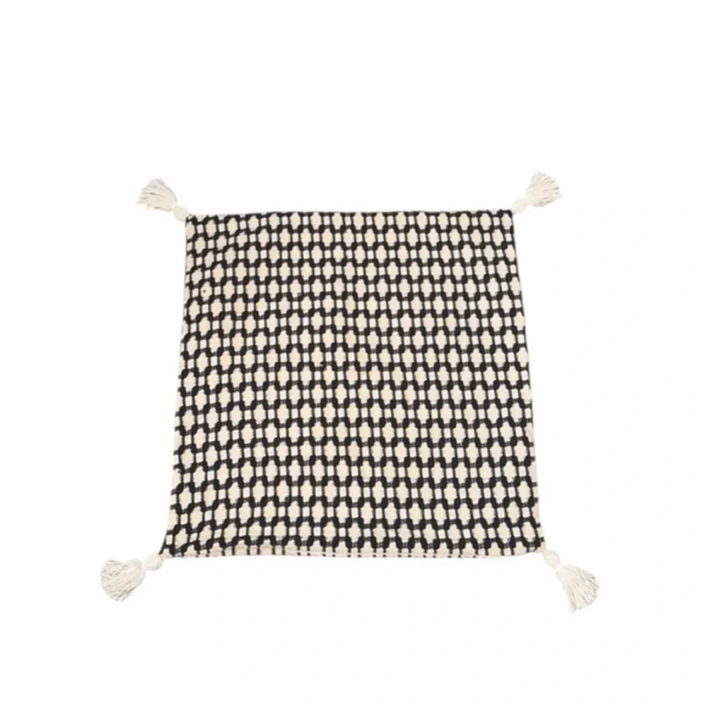 Crate & Barrel‎ Tahona Obsidian Textured Tassels Pillow Cover Sham 23